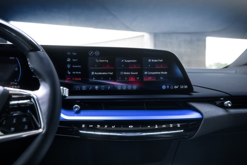 The 2026 OPTIQ-V Display Screen Displaying the V-Mode Settings | Spearfish Cadillac in Spearfish SD