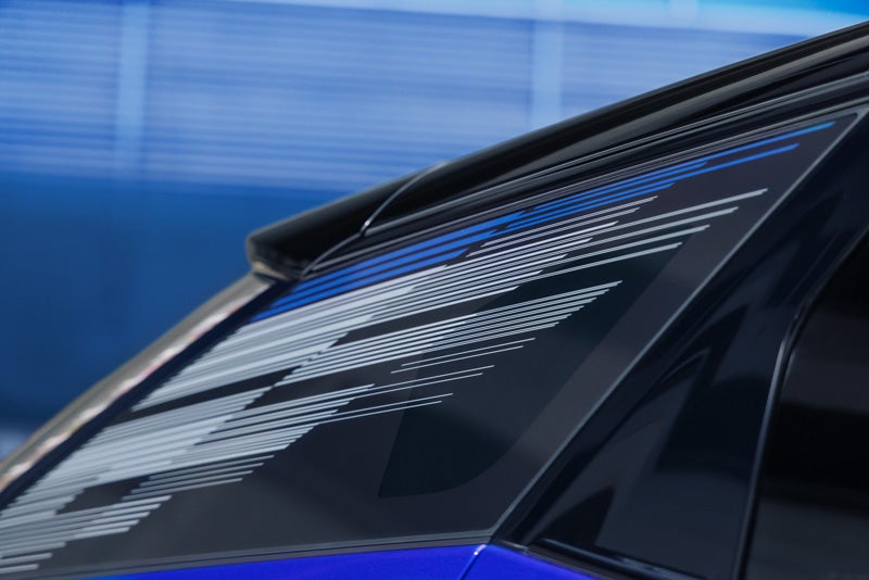 Close-up of the Modern Pattern on the 2026 OPTIQ-V Rear Quarter Glass | Spearfish Cadillac in Spearfish SD